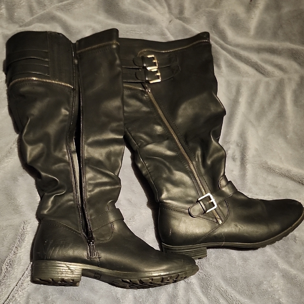 White Mountain Black Over the Knee Boots
